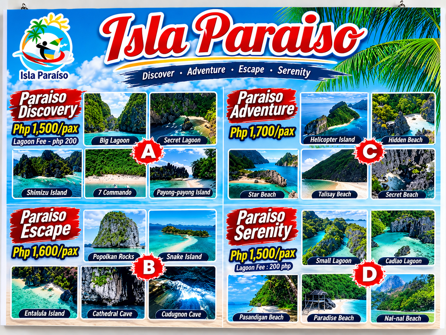 Isla Paraiso Palawan tour packages and prices brochure