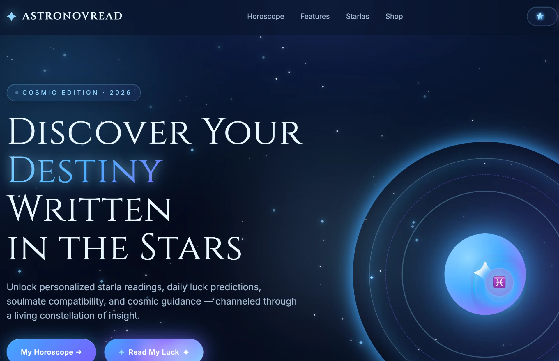 Astronovread website preview